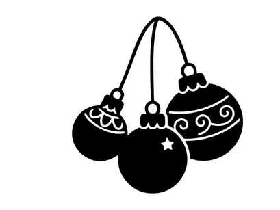 Festive Christmas ornaments hanging on string for holiday decoration