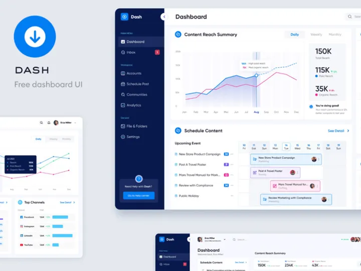 Dash: Free Dashboard Template for Figma