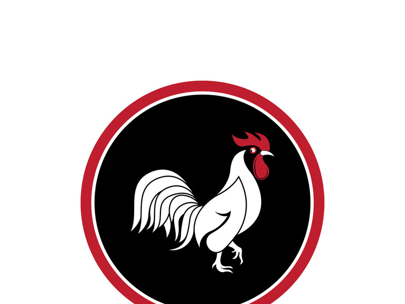 Rooster logo icon vector and symbol template design illustration