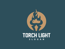 Torch Logo, Olympic Flame Vector, Simple Minimalist Design