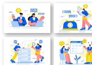 18 Call Center Agent Illustration