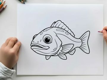 Cute cartoon fish swimming vector illustration flat design preview picture