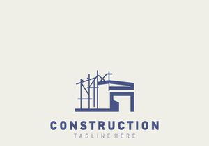 Construction structure line home building and repair logo Design illustration