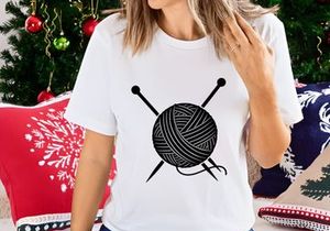 Ball of Yarn with Knitting Needles, Craft Supply Icon