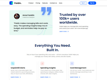 Paidin Free NextJs Landing Page Template