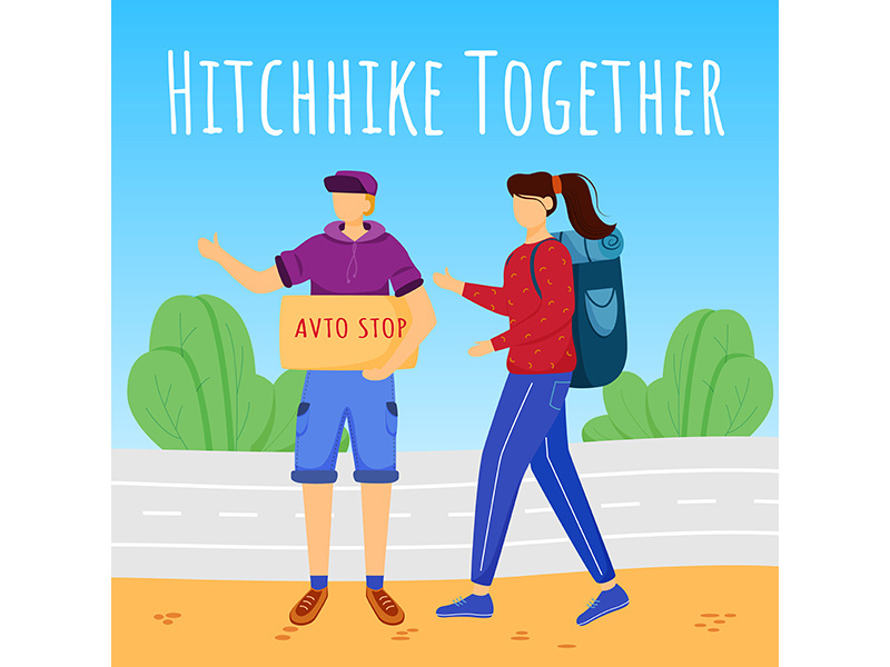 Hitchhike together social media post mockup