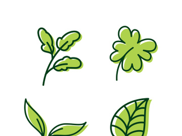 Leaves set logo template design preview picture