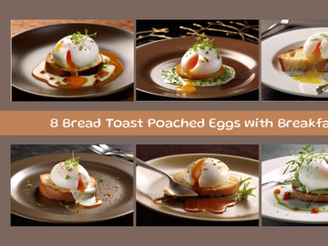 Bread Toast Poached Eggs with Breakfast preview picture