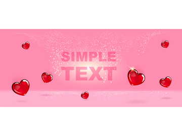 Heart shaped candies realistic vector product ads banner template preview picture
