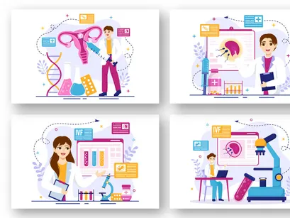 12 IVF or In Vitro Fertilization Illustration
