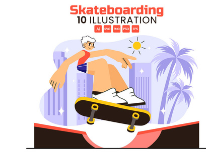 10 Extreme Skateboarding Tricks Illustration