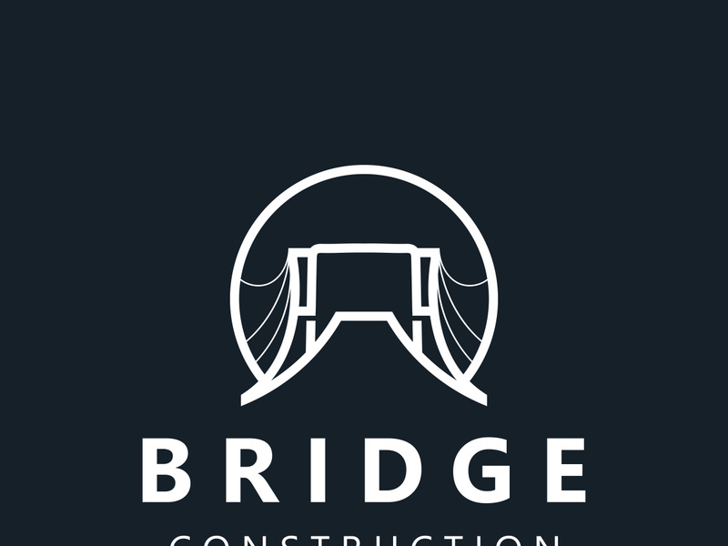Minimalist Bridge logo suitable for building and construction workers vector design