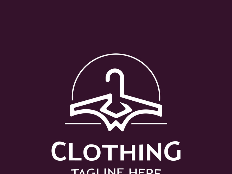 Clothing and Fashion logo design hanger concept, creative simple fashion shop business fashion vector beauty