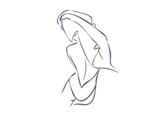 Line art portrait woman, Flower face one line vector illustration