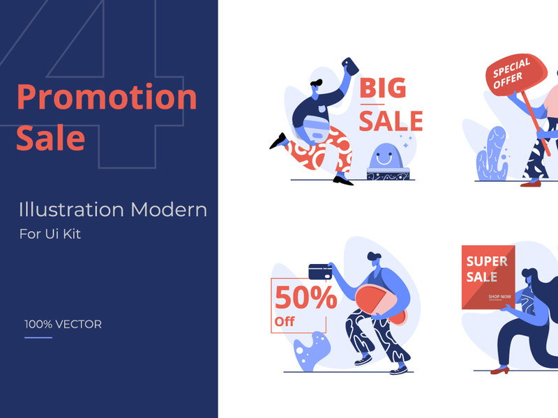 Flat Illustration of Promotion Sale