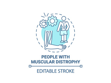 People with muscular distrophy blue concept icon preview picture