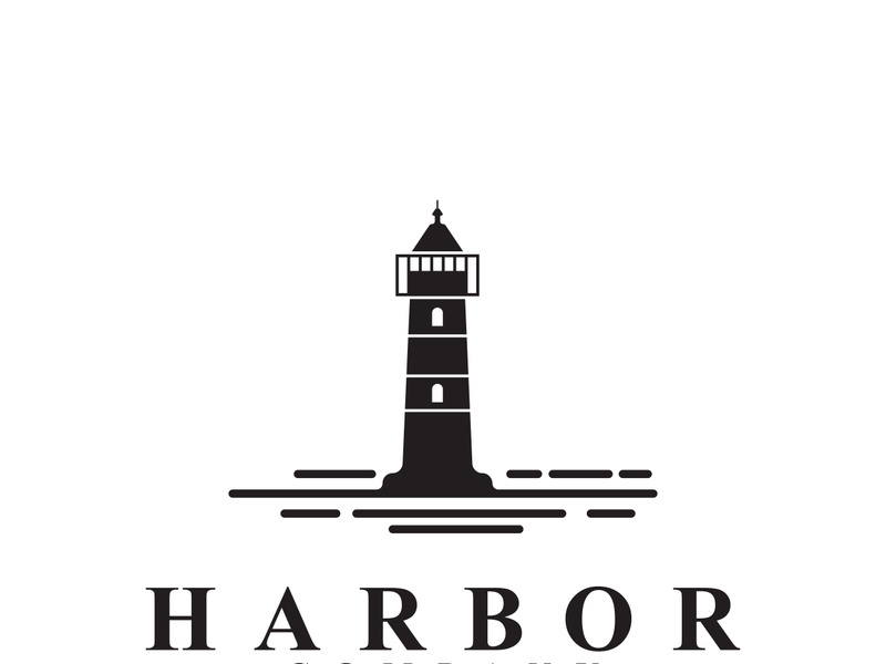 Lighthouse icon logo and vector illustration beacon tower design vintage symbol