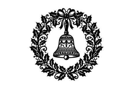 Christmas Bell with Wreath for Holiday Celebration and Festive Decor