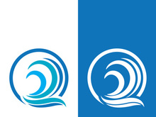 Wave beach vector illustration design logo