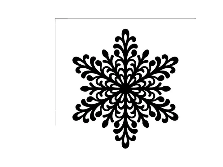 Decorative black snowflake silhouette for winter holiday design