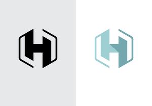 Letter h monogram logo design template