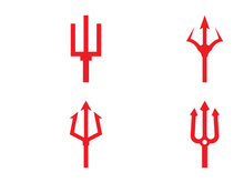 Red Trident logo icon design template