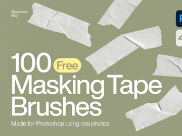 100 Free Masking Tape Photoshop Brushes preview picture