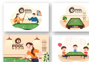 13 Billiards Game Illustration
