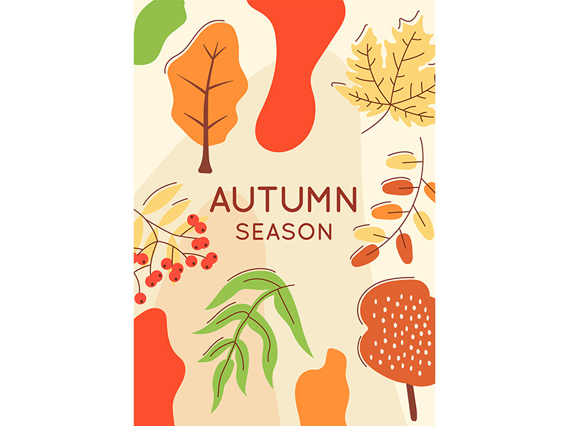 Autumn scenery abstract poster template