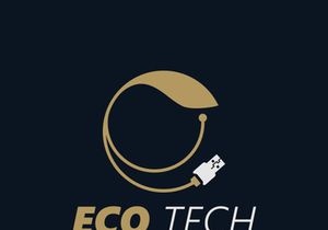 Eco technology business vector design modern. Nature technology logo with leaf and circuit tech minimalist vector illustration