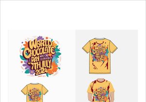 t shirt design world chocolate day with a floral design Bundle