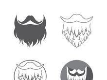 Beard icon logo and mustache vector illustration design symbol