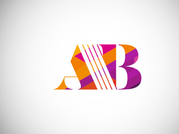 Initial Letter A B Low Poly Logo Design Vector Template. Graphic Alphabet Symbol For Corporate Business Identity preview picture