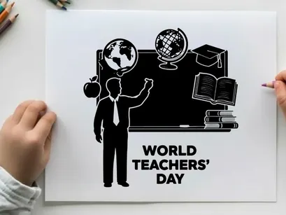 Flachdesign-Vektorgrafik zum Welttag der Lehrer Illustration