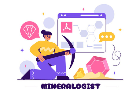 11 Mineralogist Vector Illustration