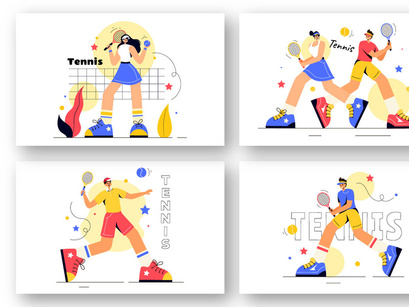 13 Tennis Player Sport Illustration