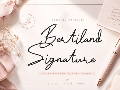 Bertiland Signature – Monoline Script Font