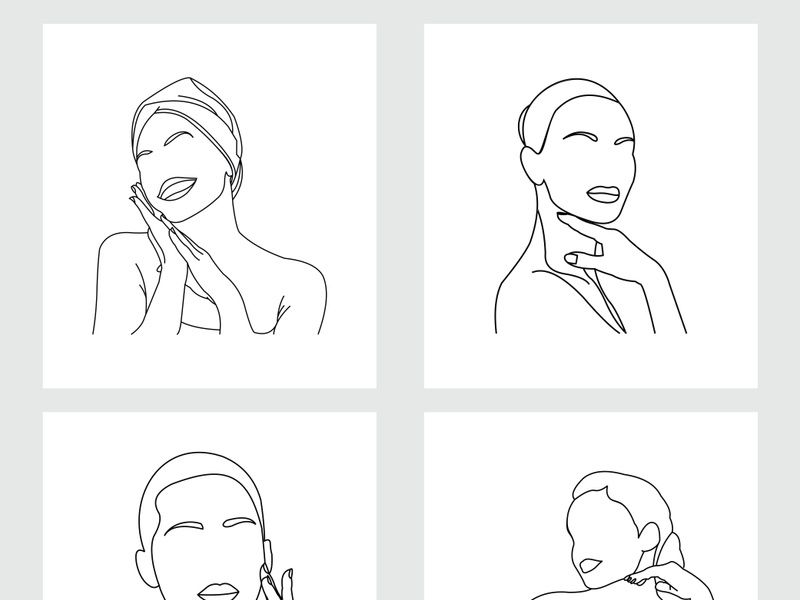 Beauty Woman Line Art, Wall Decoration