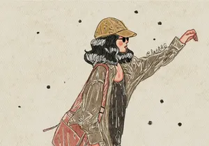 Illustration hand drawing images fashion girl