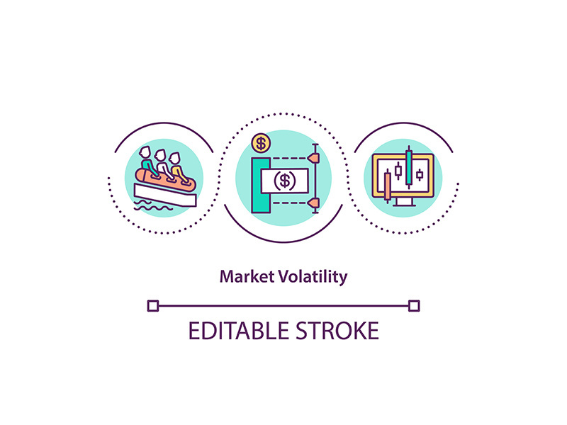 Market volatility concept icon
