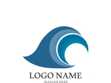 Wave beach vector illustration design logo