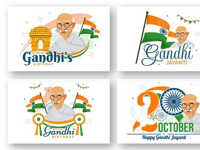 9 Happy Gandhi Jayanti Day Illustration