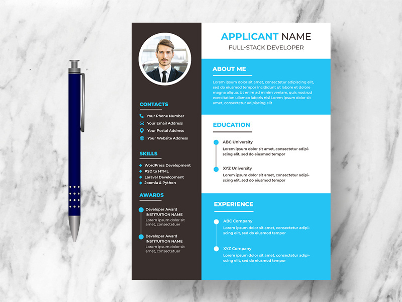 Modern Resume CV Template Ver-2