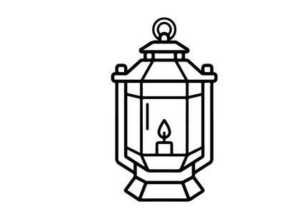 Farol vintage con llama encendida para decoración de Halloween. Ilustración clásica de lámpara de aceite espeluznante para celebraciones estacionales.