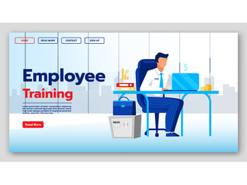 Employee training landing page vector template preview picture