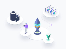 Blockchain Platform Isometric Graphic