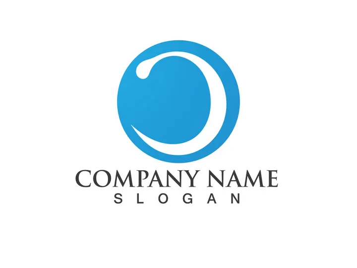 Blue water wave logo design template