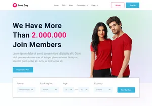 Love Day - Dating App Landing Page