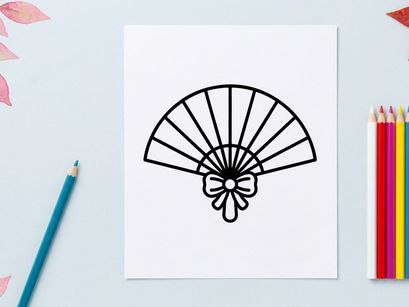 Decoración de abanico de papel dibujado a mano con diseño de telaraña. Accesorio clásico de fiesta festivo en blanco y negro para celebraciones de otoño.