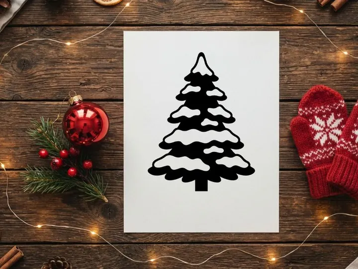 Stylized Christmas Tree Illustration for Holiday Decorations